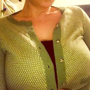 Eddie Bauer Mint Green Cotton & Cashmere Cardigan